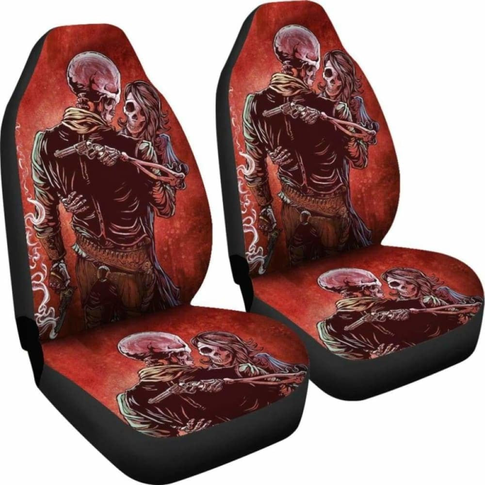 Set Of Skull Gothic Car Seat Covers