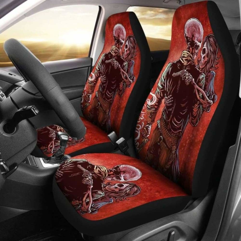Set Of Skull Gothic Car Seat Covers