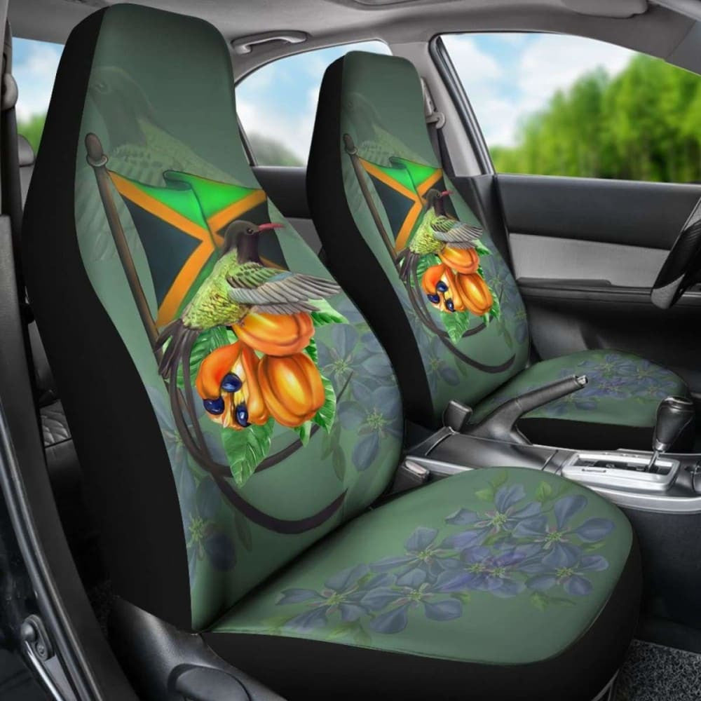 Jamaica Doctor Bird And Ackee Fruit Car Seat Cover Amazing