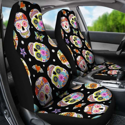 Set Seat Cover Sugar Skulls