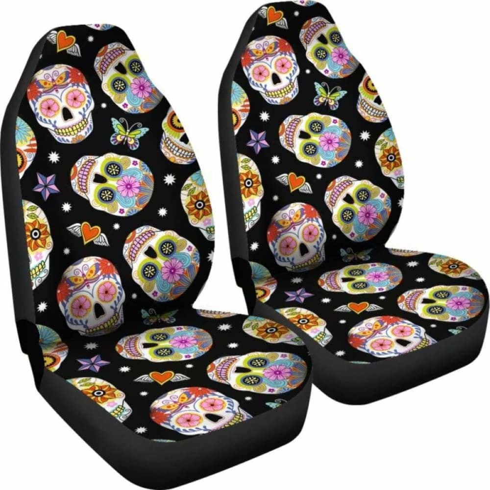Set Seat Cover Sugar Skulls