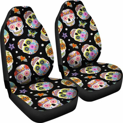 Set Seat Cover Sugar Skulls