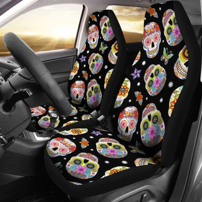 Set Seat Cover Sugar Skulls