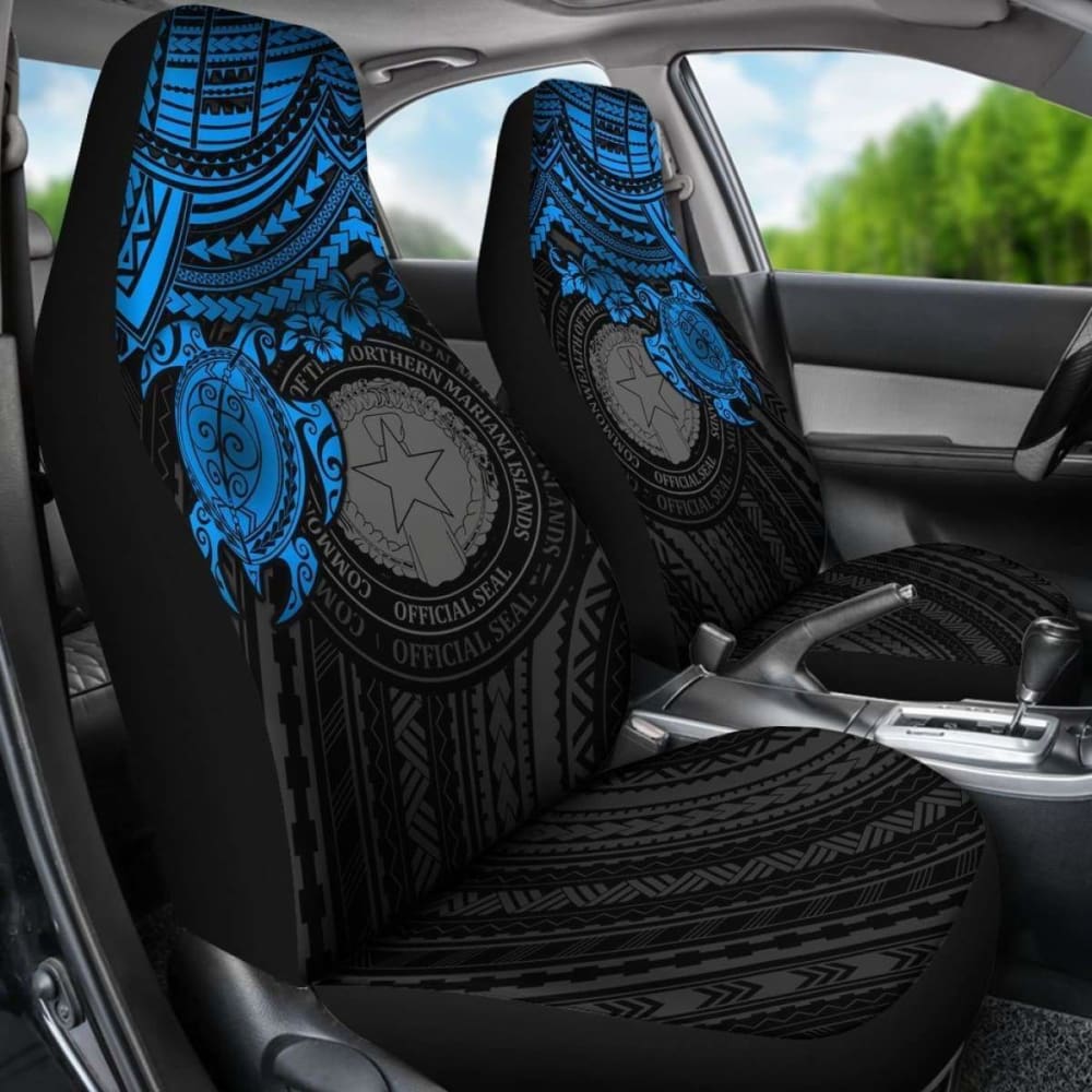 Northern Mariana Islands Polynesian Car Seat Covers - Blue Turtle - Amazing