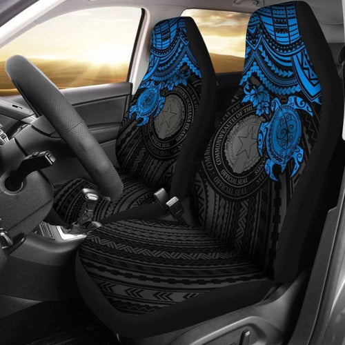 Northern Mariana Islands Polynesian Car Seat Covers - Blue Turtle - Amazing