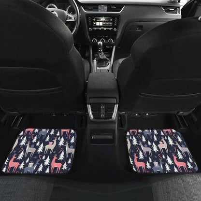 Deers Winter Christmas Pattern Front And Back Car Mats