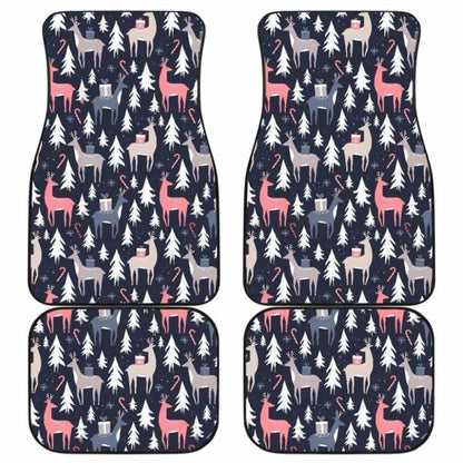 Deers Winter Christmas Pattern Front And Back Car Mats