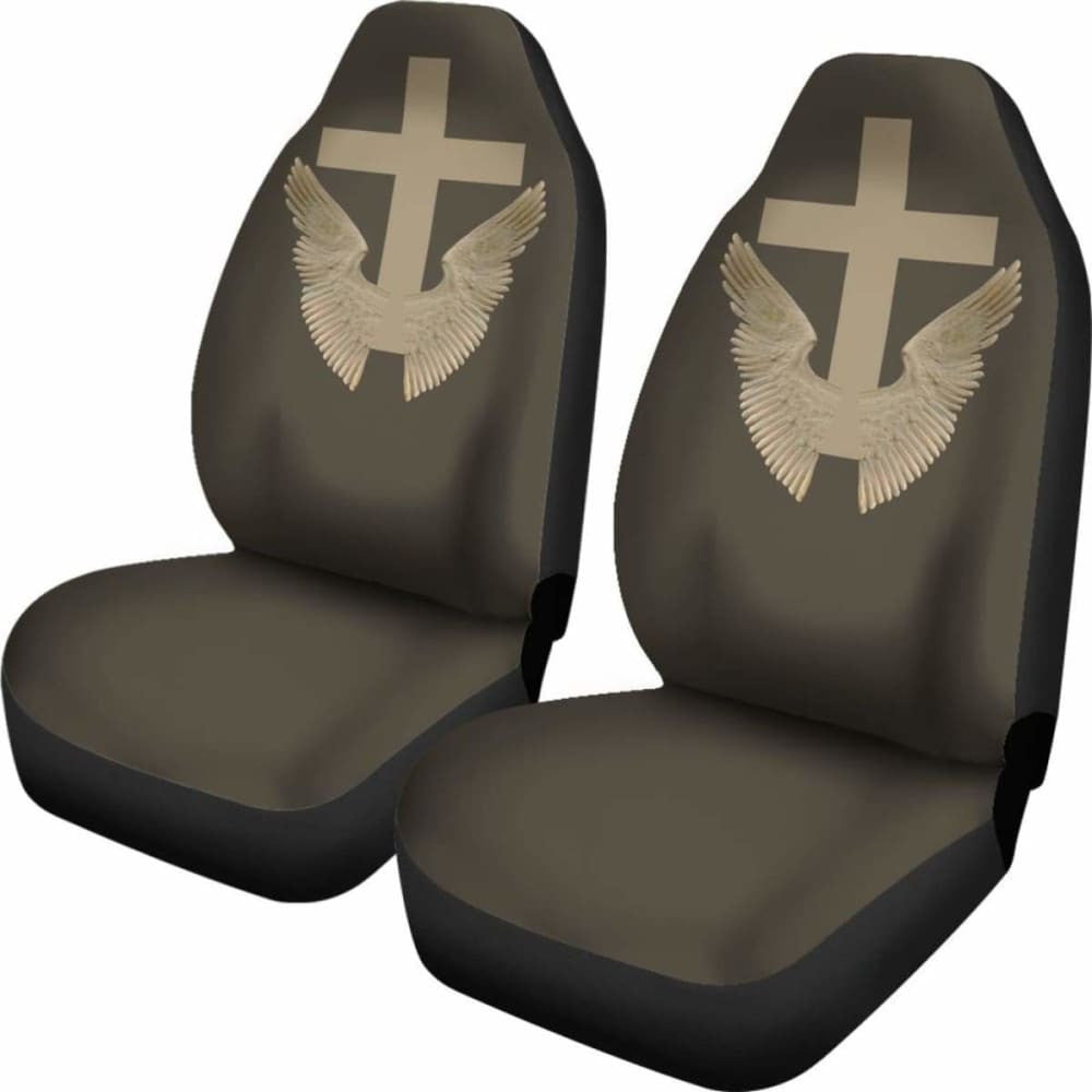 Wings And Cross Car Seat Covers Amazing