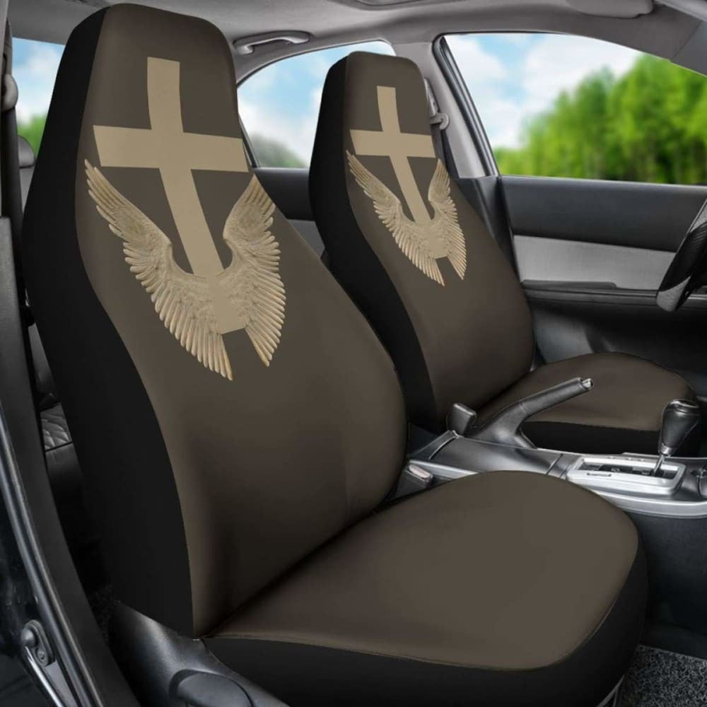 Wings And Cross Car Seat Covers Amazing