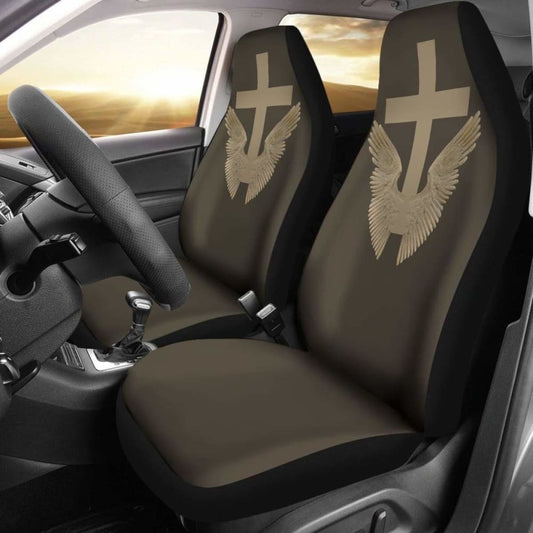 Wings And Cross Car Seat Covers Amazing