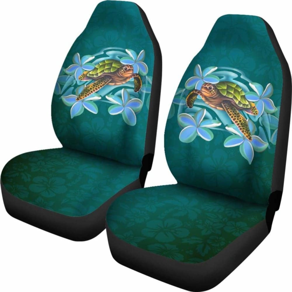Hawaii Honu Turtle Plumeria Car Seat Covers