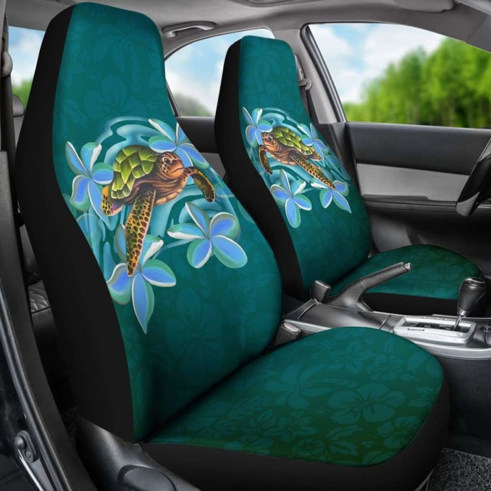 Hawaii Honu Turtle Plumeria Car Seat Covers