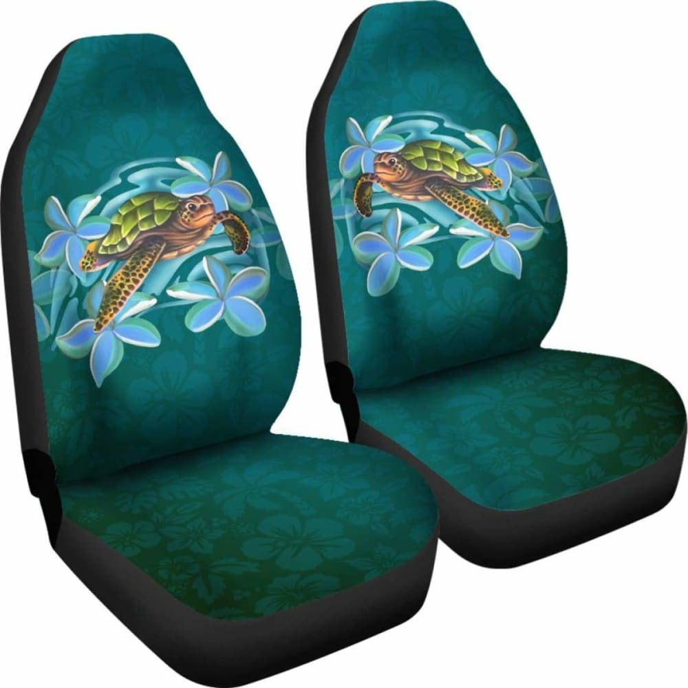 Hawaii Honu Turtle Plumeria Car Seat Covers