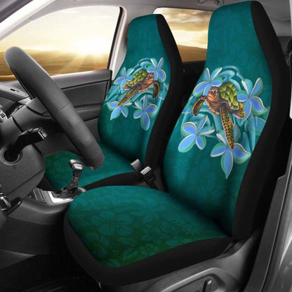 Hawaii Honu Turtle Plumeria Car Seat Covers