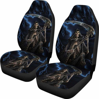 Set Of Grim Reaper Awesome Skull Car Seat Covers