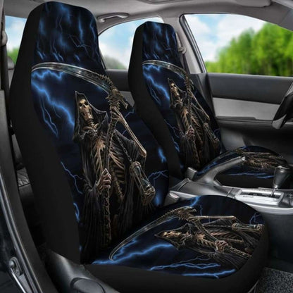 Set Of Grim Reaper Awesome Skull Car Seat Covers