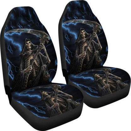 Set Of Grim Reaper Awesome Skull Car Seat Covers