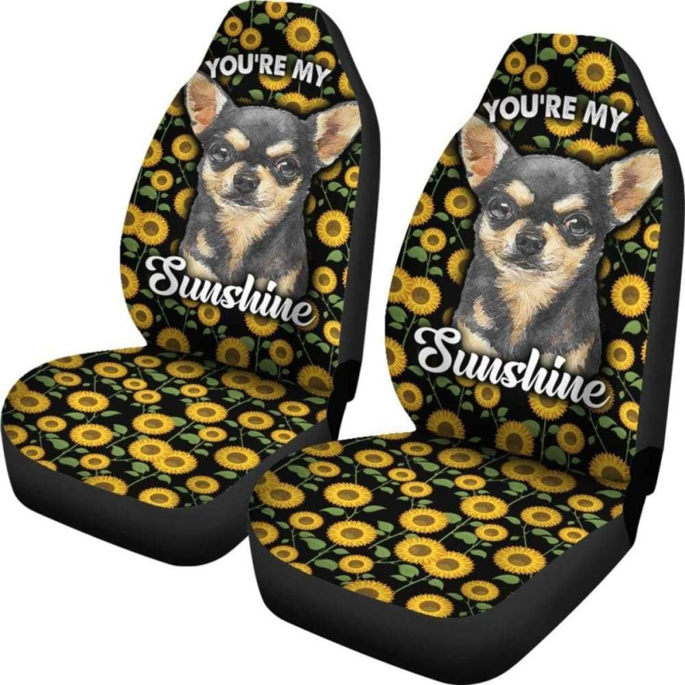 Chihuahua Dog You're My Sunshine Sunflower Car Seat Covers