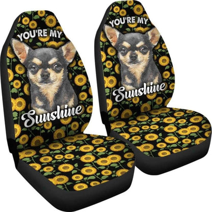 Chihuahua Dog You're My Sunshine Sunflower Car Seat Covers