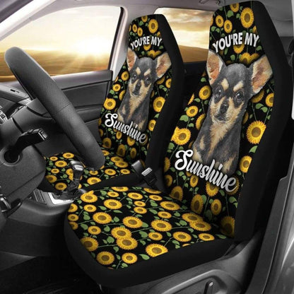 Chihuahua Dog You're My Sunshine Sunflower Car Seat Covers