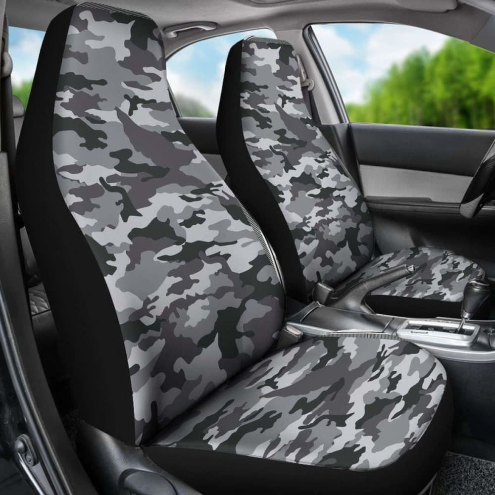 Camo Car Seat Covers Black And White Version