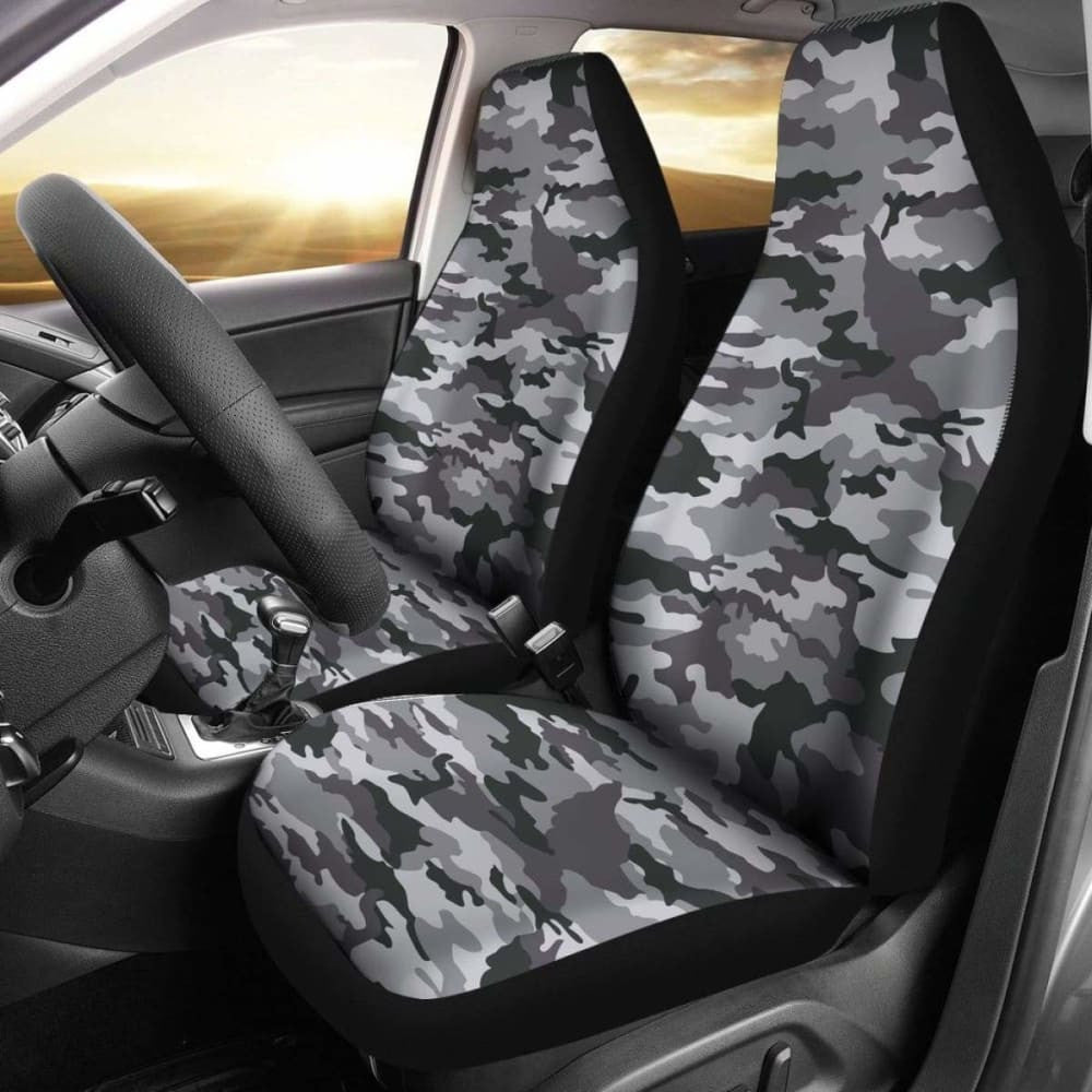 Camo Car Seat Covers Black And White Version