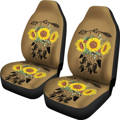 Sunflower Dreamcatcher Native Design Custom Car Seat Covers