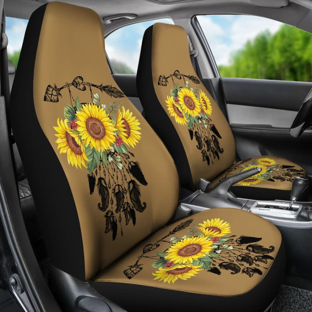 Sunflower Dreamcatcher Native Design Custom Car Seat Covers