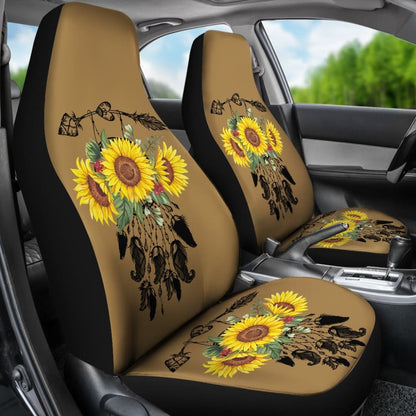 Sunflower Dreamcatcher Native Design Custom Car Seat Covers