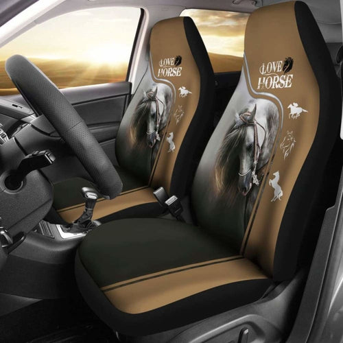 Chocolate Horse Love Car Seat Covers