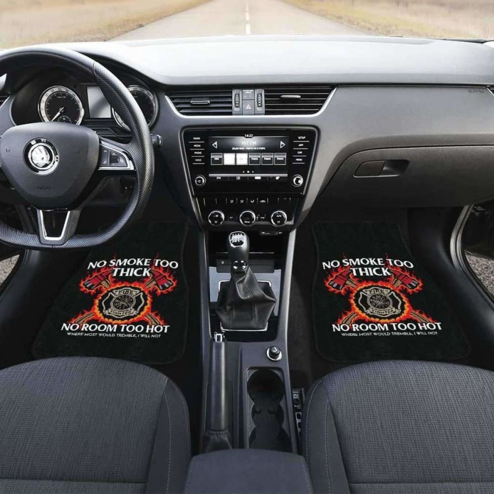 Firefighter Front And Back Car Mats Set Of