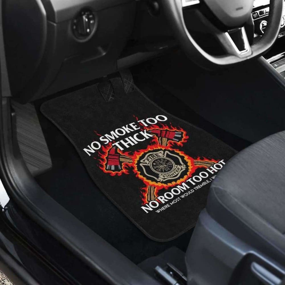 Firefighter Front And Back Car Mats Set Of