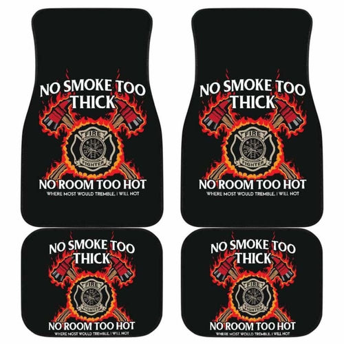 Firefighter Front And Back Car Mats Set Of