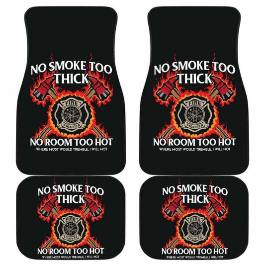 Firefighter Front And Back Car Mats Set Of