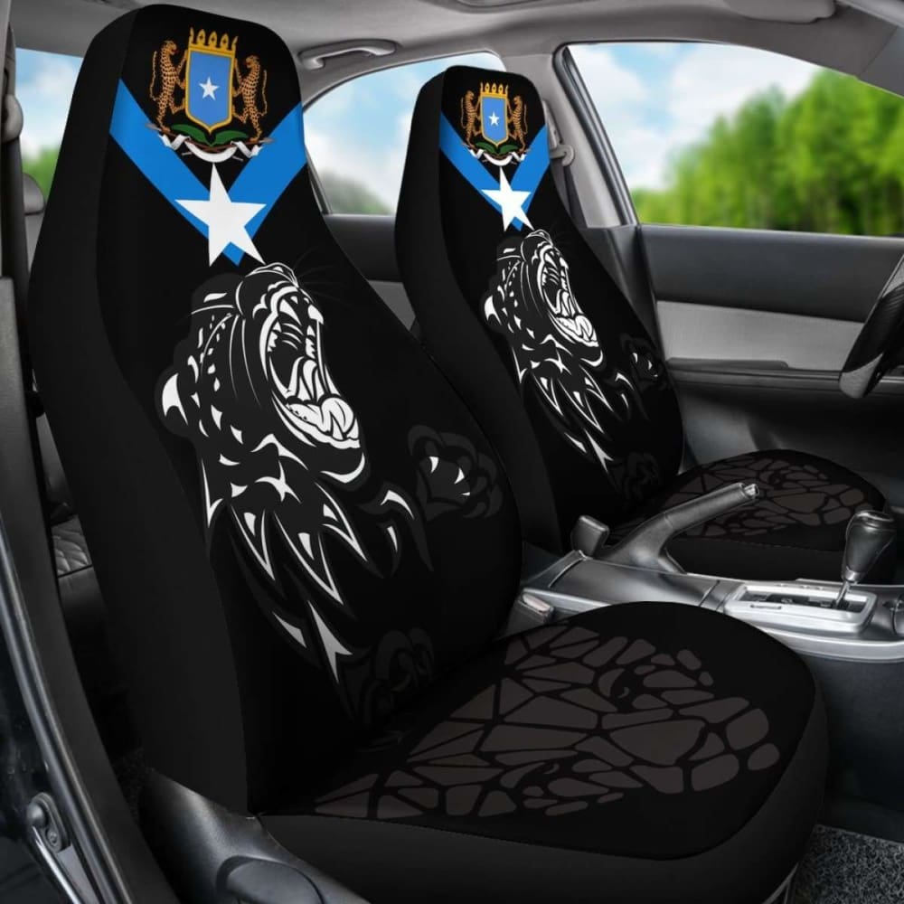 Car Seat Covers Africa - Somalia Flag Color With Leopards