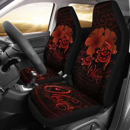 Hawaii Turtle Ohana Hibiscus Poly Car Seat Covers - Red - New Awesome