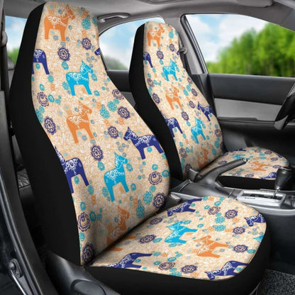 Swedish Dala Horse Car Seat Covers