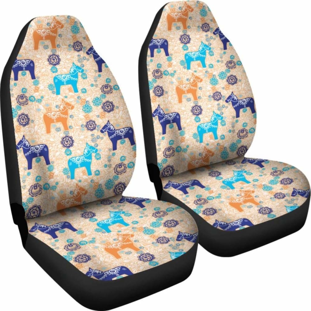 Swedish Dala Horse Car Seat Covers