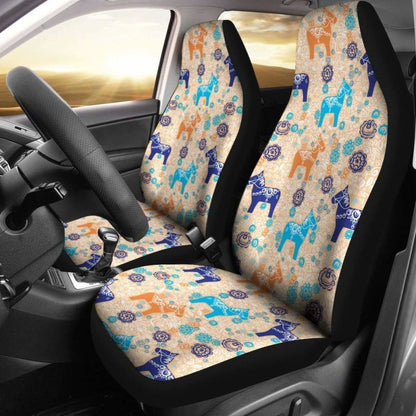 Swedish Dala Horse Car Seat Covers