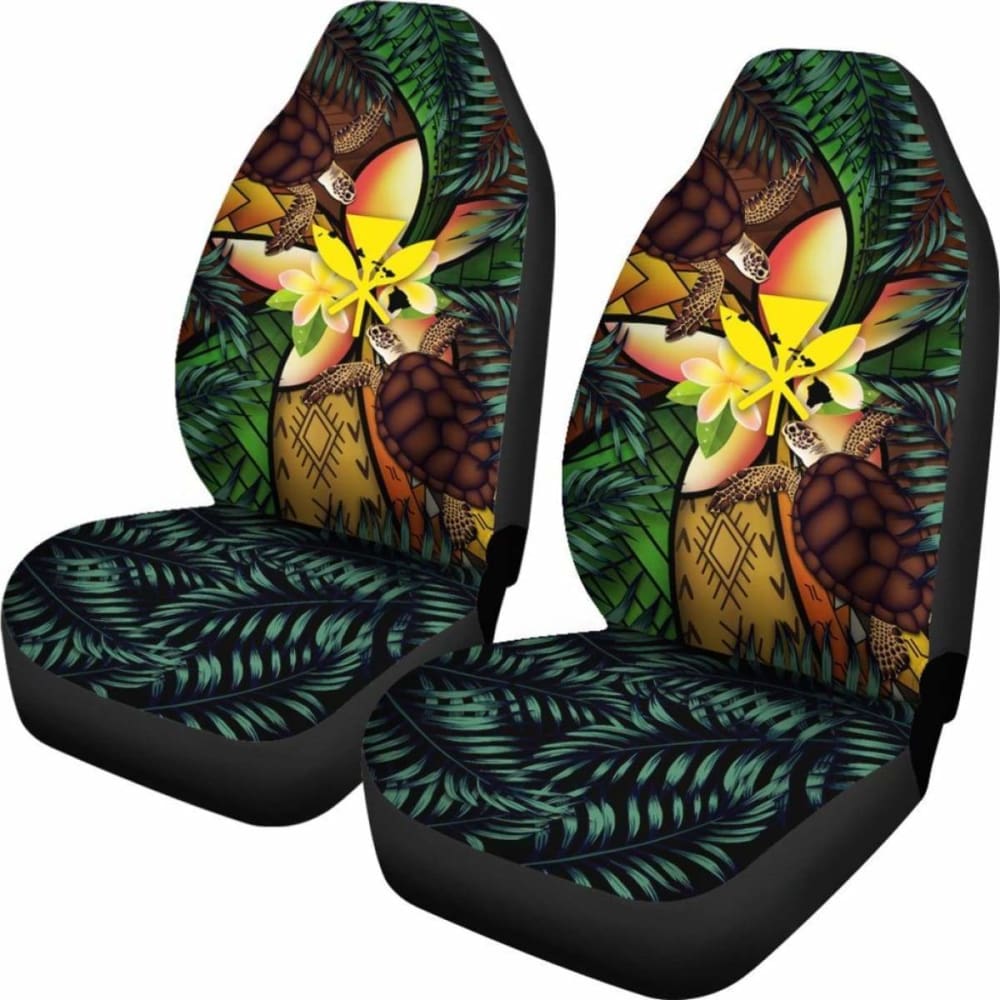 Kanaka Maoli (Hawaiian) Car Seat Covers - Polynesian Turtle Plumeria Amazing