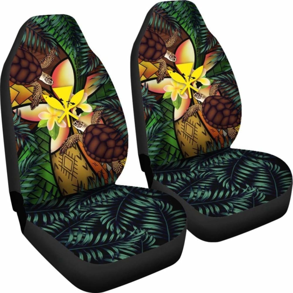 Kanaka Maoli (Hawaiian) Car Seat Covers - Polynesian Turtle Plumeria Amazing