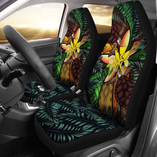 Kanaka Maoli (Hawaiian) Car Seat Covers - Polynesian Turtle Plumeria Amazing