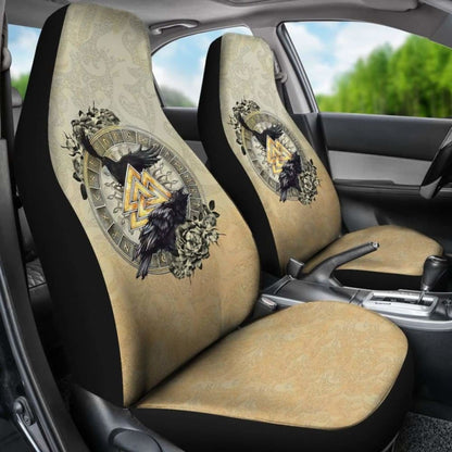 Viking Car Set Covers, Odin'S Raven Valknut