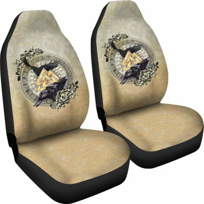 Viking Car Set Covers, Odin'S Raven Valknut