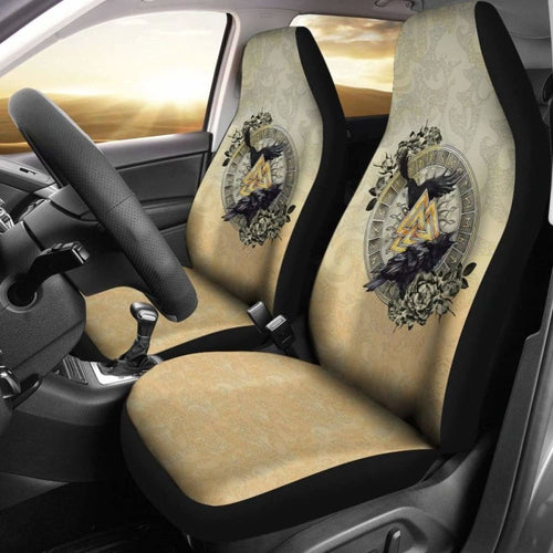 Viking Car Set Covers, Odin'S Raven Valknut