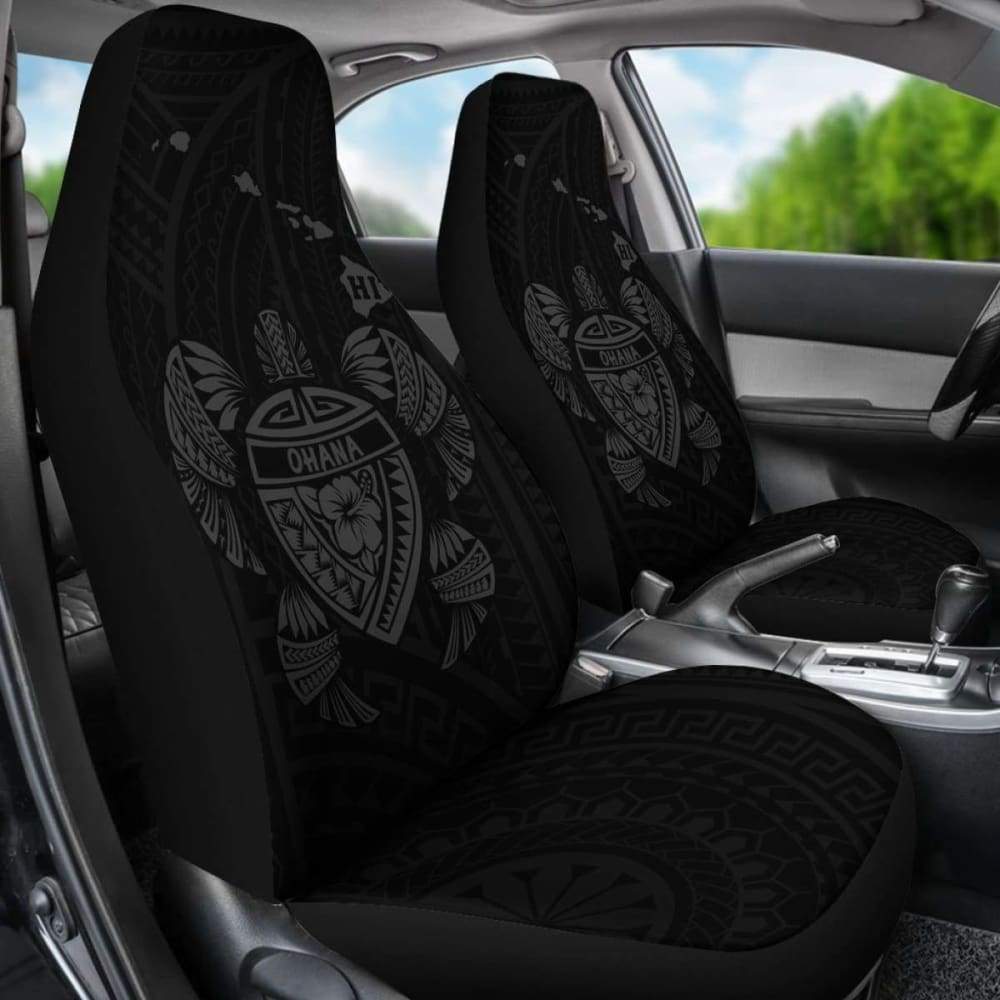 Hawaii Turtle Hibiscus Map Car Seat Covers - Grey - New -