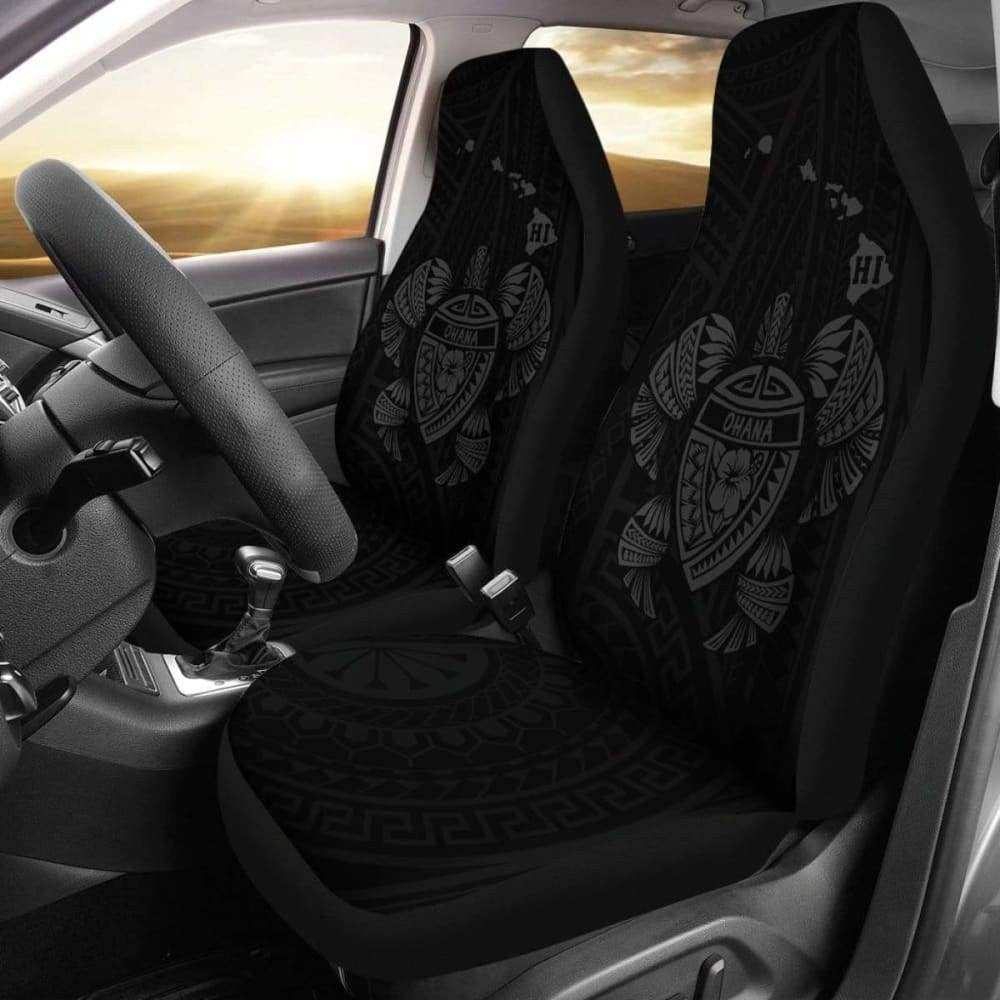 Hawaii Turtle Hibiscus Map Car Seat Covers - Grey - New -