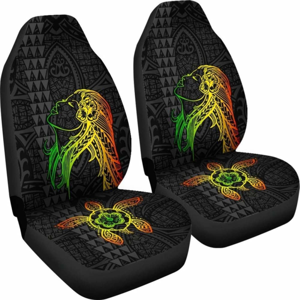 Hula Girl And Turtle Hibiscus Car Seat Covers - New Awesome