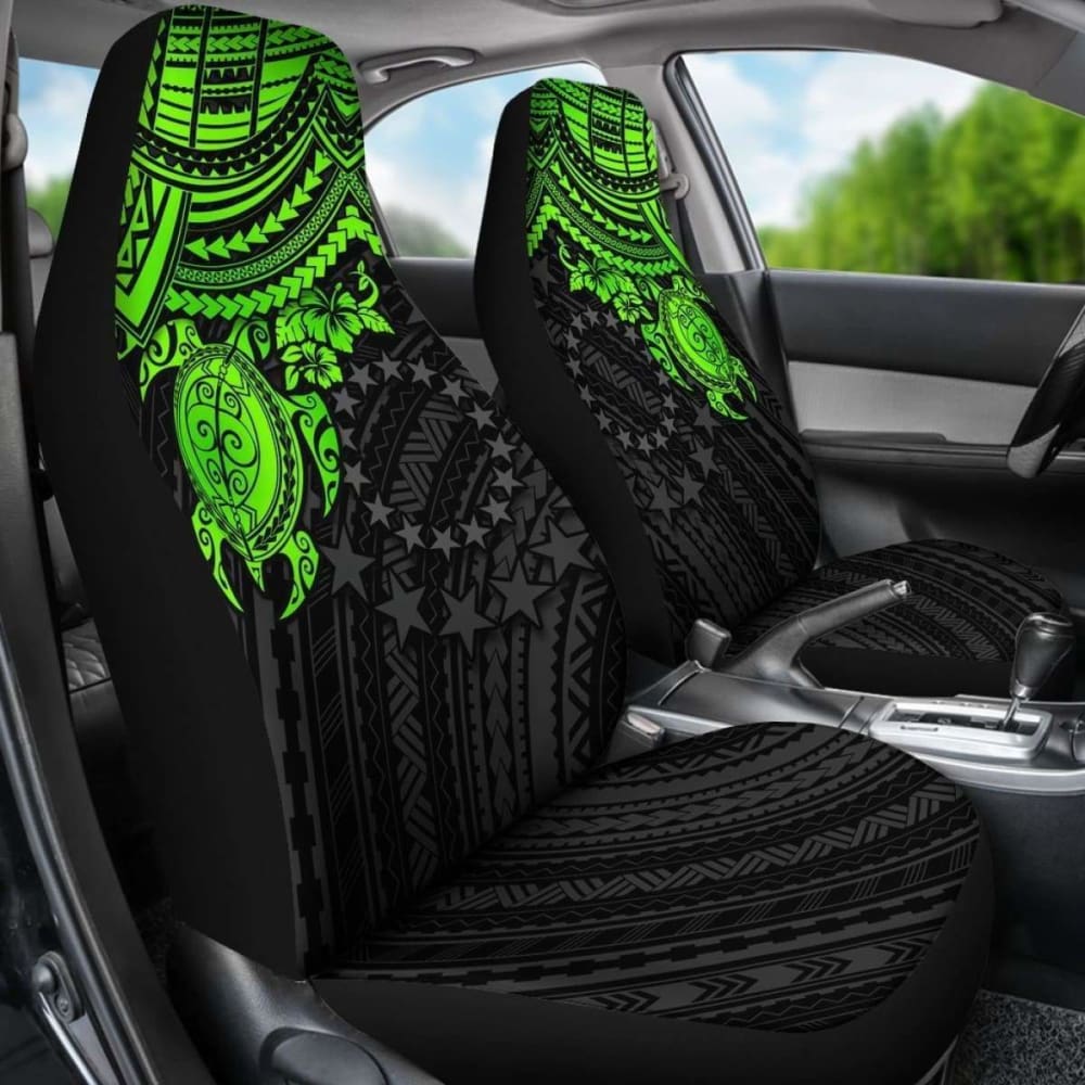 Cook Islands Polynesian Car Seat Covers - Green Turtle - Amazing