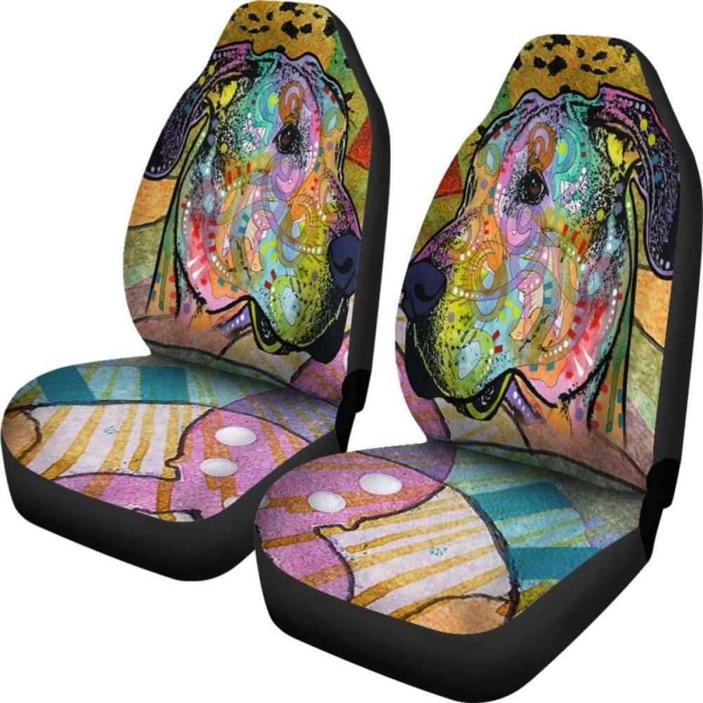 Great Dane Design Car Seat Covers Colorful Back
